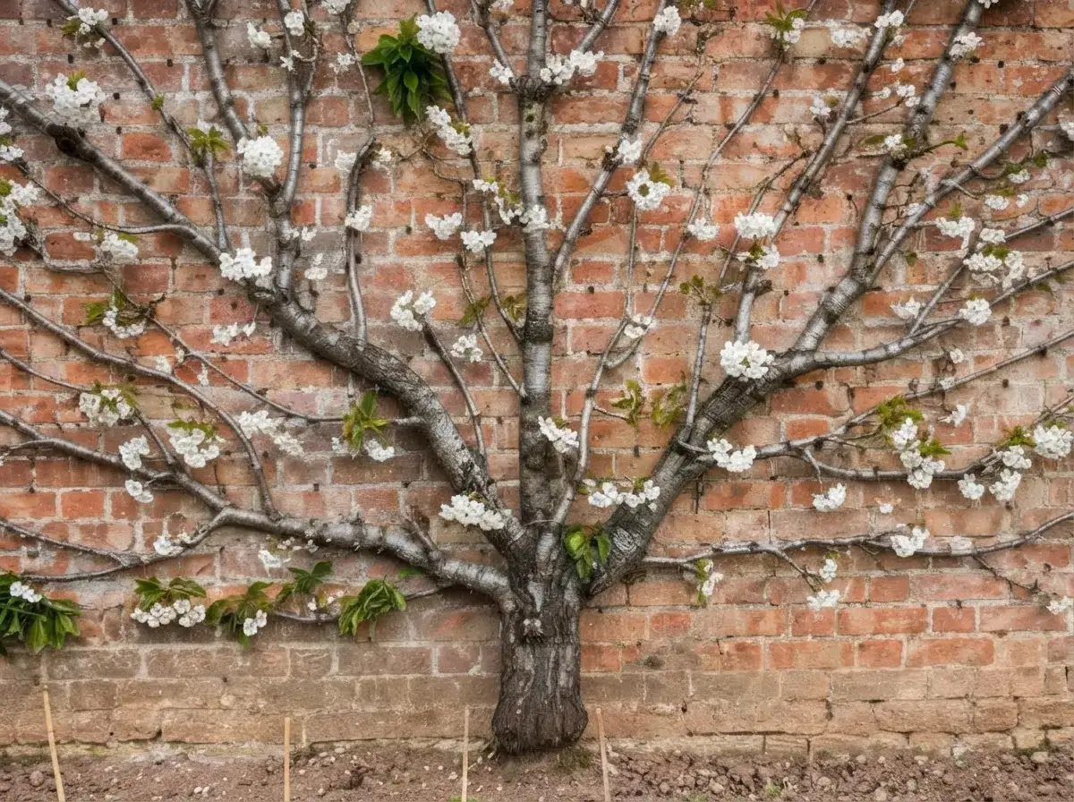 fan trained apple tree wall