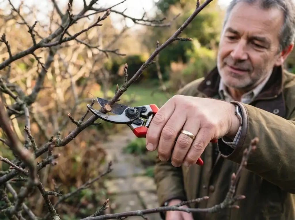 Pruning and sanitation steps for preventing apple tree diseases
