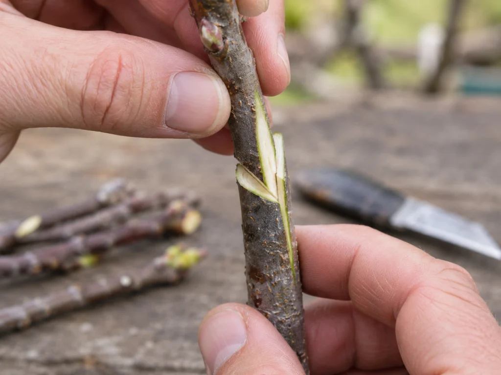 How to graft apple trees by aligning the cambium of the scion and rootstock