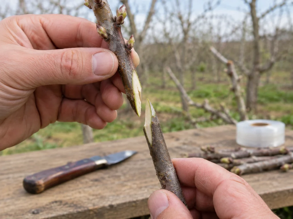 How to graft apple trees using the whip-and-tongue grafting method