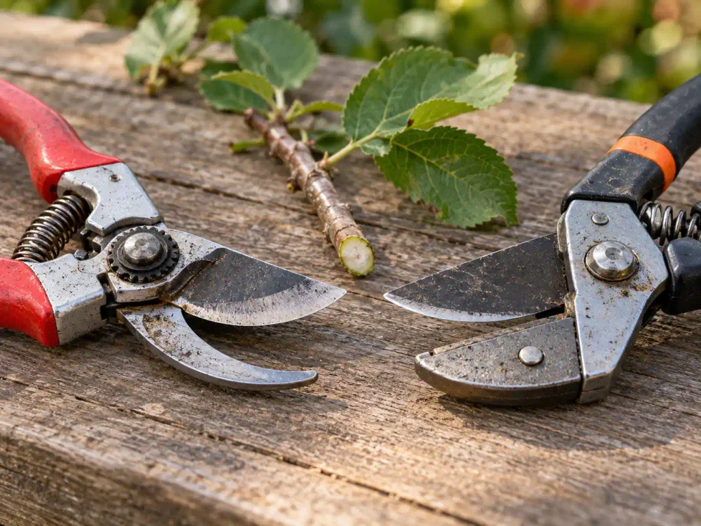 how to sharpen pruning shears for bypass and anvil pruners